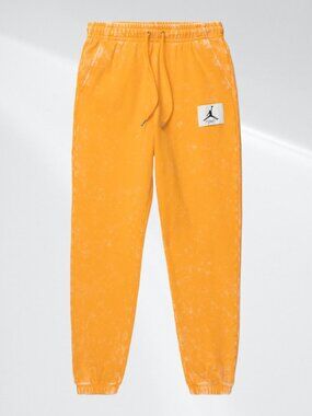 Nike Air Jordan Men's Sz M Fleece Joggers Yellow Statement Fleece Sweatpants NWT